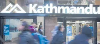  ?? Photo / Nick Reed ?? Kathmandu Holdings was the worst performer, down 2.8 per cent to $2.43.