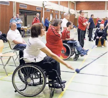  ?? RP-ARCHIVFOTO: JANICKI ?? Die besten deutschen Para-Boccia-Spieler kommen am Wochenende in die Sporthalle Flurstraße – es werden auch Olympia-Teilnehmer dabei sein.