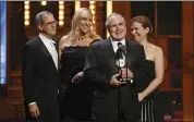  ?? ASSOCIATED PRESS FILE PHOTO ?? Todd Haimes, second from right, and his fellow producers accept the Tony Award for Best Revival of a Musical for “Anything Goes” during the 65th annual Tony Awards on June 12, 2011 in New York.