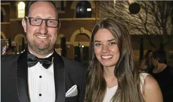  ??  ?? AWARDED: Representi­ng Gabbinbar Homestead are James Calabria and Hannah Eckhardt at last year’s Heritage Bank Business Excellence Awards where Gabbinbar Homestead took out the 2016 Business of the Year. PHOTO: KEVIN FARMER