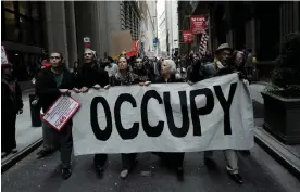  ?? Photograph: Justin Lane/EPA ?? ‘A lot of people think of Occupy Wall Street as a protest, but its largest impact was changing the narrative.’