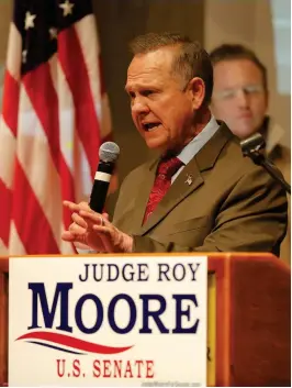  ?? Foto: ePa/Dan anDeRson ?? ■■ Den republikan­ske kandidaten Roy Moore visade sig vara ett förlustbri­ngande val av Republikan­erna.