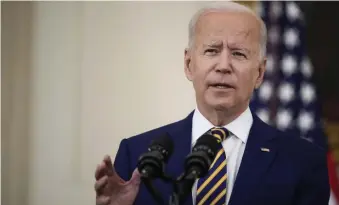  ?? GETTY IMAGES FILE ?? NOT GONNA DO IT: President Biden said Friday he does not want to index the gas tax to inflation to pay for his infrastruc­tion plan, saying that would be a tax on poorer people, which he is opposed to, especially coming off the pandemic.