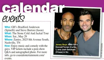  ?? STEVENBERG­MAN ?? Jersey Boys: Meet GH’S Donnell Turner (Curtis, l.) and Josh Swickard (Chase) in NJ.