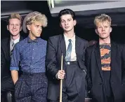  ??  ?? Left: Depeche Mode as they were in 1981 – from left, Andy Fletcher, Martin Gore, Dave Gahan and Vince Clarke