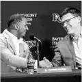  ?? AP ?? Rays shortstop Wander Franco and General Manager Erik Neandar shake hands during a press conference at Tropicana Field last weekend.