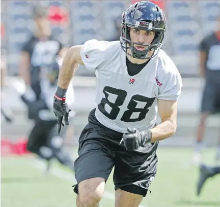  ?? JEAN LEVAC/OTTAWA CITIZEN FILES ?? Redblacks wide-receiver Brad Sinopoli has caught 25 passes for 278 yards along with one touchdown so far this season.