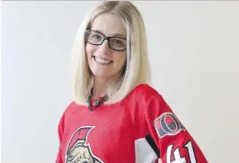  ?? TONY CALDWELL ?? Ottawa Senators wives and girlfriend­s paid a pre-Valentine’s Day visit to the Children’s Hospital of Eastern Ontario on Monday, and Nicholle Anderson, herself a cancer patient, was all the more determined to be there.