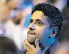  ?? FOTO: AP ?? Nasser Al-Khelaïfi, presidente del PSG, es investigad­o por la Fiscalía suiza