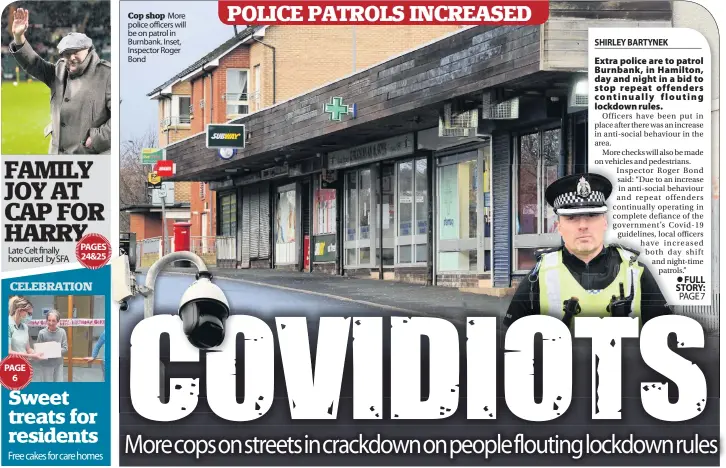  ??  ?? Cop shop More police officers will be on patrol in Burnbank. Inset, Inspector Roger Bond