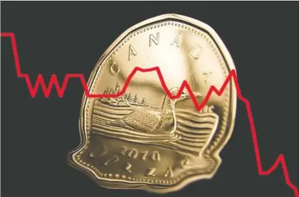  ?? FINANCIAL POST ?? This year has not been kind to the loonie. So far, it is down slightly more than four per cent from mid-December.