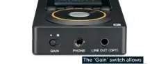  ??  ?? The ‘Gain’ switch allows you to change from +3db to +6db for headphones