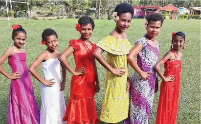  ?? Photo: Supplied ?? Queen contestant­s vying for the Lagalaga Farmers Carnival at Lagalaga Sanatan Primary School outside Labasa Town. From Left: Miss Senidovu Adresha Prasad, Miss Railway Helen Manavure, Miss Baravi Ana Disavu, Miss Centralian Mere Racoqe, Miss Riverside Amele Papa, Miss Naturu Karima Reddy.