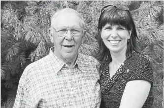  ??  ?? Jim Hobbs and daughter Janice Martell. He struggled with Parkinson’s disease until his death in 2017.