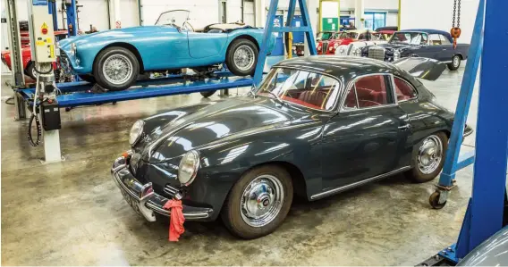  ??  ?? Below: Whether it’s an AC Ace or a Porsche 356B you own, Thornley Kelham will be happy to restore, repair or race prepare it for you…