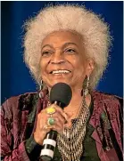  ?? AP ?? Nichelle Nichols in her trailblazi­ng role as Lieutenant Uhura and in 2014.