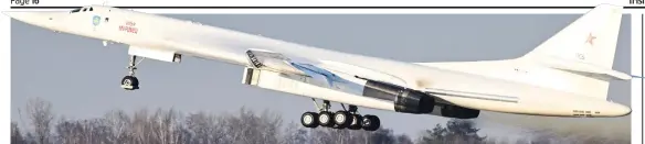  ?? ?? Threat: The modernised jet takes off from Kazan with the Russian tyrant on board. The plane can be armed with nuclear bombs