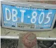  ??  ?? The May 1980 B.C. licence plate shows the last time Ed Thiessen licensed his Laurentian convertibl­e.