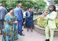  ?? - Pictures: John Manzongo ?? Saxophonis­t Denilson Musekiwa plays a happy birthday song to First Lady Dr Auxillia Mnangagwa at Africa Unity Square after a clean-up campaign in Harare yesterday.