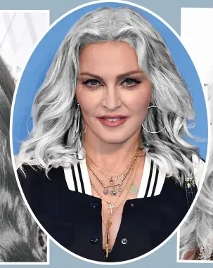  ??  ?? Crazy for hue: Madonna is a mistress of reinventio­n, so grey would be a cool twist