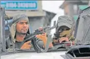  ?? HT FILE ?? Security personnel keep vigil in Srinagar.