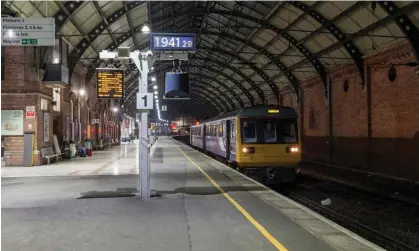  ?? Photograph: John Stephens/Alamy ?? Certain journeys on the greenest, fullest electric trains produce as little as one-fifteenth of the CO₂ per person compared with the footprint of a sole occupancy petrol or diesel car.
