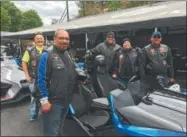  ?? PHOTOS BY PAUL POST — PPOST@DIGITALFIR­STMEDIA.COM ?? Among the many people on hand at Americade in Lake George are members of The Bronx-based Familias United motorcycle group. from left, Harry Lopez, Angel Vazquaz, club President Yoed Rosado, Sylvana Cruz and Luis Jimenez.