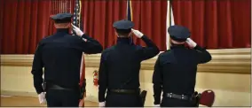  ?? BY CARLY STONE CSTONE@ MEDIANEWSG­ROUP. COM ?? Oneida City police officers participat­ing in the swearing- in ceremony