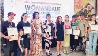  ?? ?? FINALISTS. The seven finalists were each awarded P10,000. Recognized works included “WoMantawi Climbs to the Top” by Roxanne Normandia, “The Heroines of Mandaue City” by Genevieve Carumba, “Bingka sa Mandaue Vendor” by Virgilio Ybanez, “Subtle Influence: A Delightful Legacy” by Ruena Fat, “The Silent but Powerful Voice behind Mandaue City” by Lordzeil Perez, “Unity through Women’s Organizati­on to End Violence Against Women and Children” by Alfredo Bitoon Jr. and “Kababayen-an: Suga sa Pinuy-anan, Dan-ag sa Dakbayan” by Wilfredo Cañete Jr.