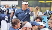  ?? Jeremy Stewart / RN-T ?? Berry head coach Tony Kunczewski gives instructio­ns on the sidelines.