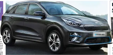  ??  ?? TOP AWARD: The new Kia e-Niro is Car Of The Year 2019