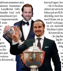  ?? Foto: AP ?? Norris Trophy-vinnarna Victor Hedman och Erik Karlsson.