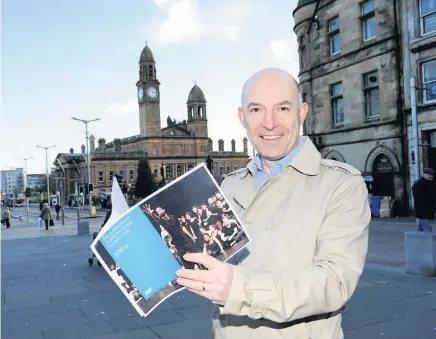  ??  ?? Big plans Chairman of Paisley Community Trust Gary Kerr hopes to bring a new cinema to the town’s High Street