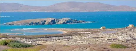  ??  ?? According to official figures, an average of 120,000 tourists visit the island of Delos each year – less than the 130,000 a month received by its larger neighbor Myconos.