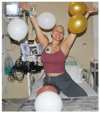  ??  ?? Christina Soriero was a high-school senior when she was diagnosed with stage 3 lymphoma. She celebrates the completion of chemo and remission at Golisano Children’s Hospital.