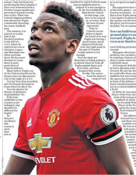 ??  ?? Underperfo­rming: Paul Pogba’s return of eight goals in 47 League games is poor for a player of his talent