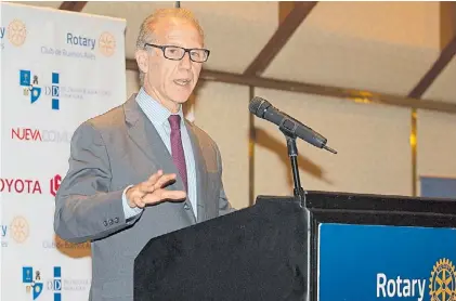  ?? ANDRADE ?? Discurso. El presidente de la Corte Suprema Carlos Rosenkrant­z habló ayer en el Rotary Club.