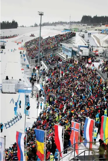  ?? Foto: imago/Karina Hessland ?? Nicht mehr taufrisch: die Biathlon-Arena in Oberhof