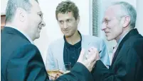  ?? (Moshe Shai/Flash90) ?? BUSINESSMA­N BENY STEINMETZ (center) shares a light moment with former defense minister Ehud Barak (left) and former Bank of Israel governor Stanley Fischer in 2007.