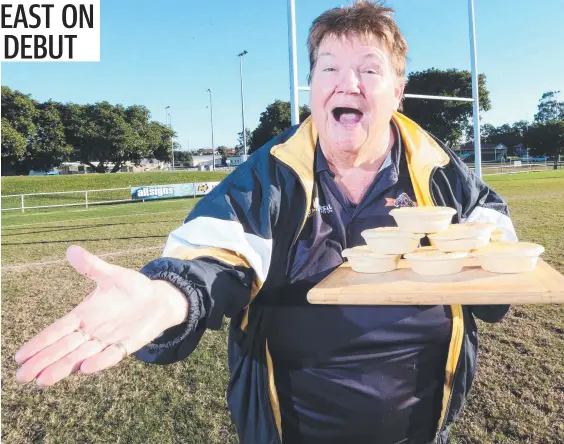  ??  ?? Tigers’ club treasurer and canteen and bar purchaser Gail Manning has stocked up ahead of Israel Folau’s debut for Southport. Picture: Richard Gosling