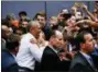  ?? RINGO H.W. CHIU — THE ASSOCIATED PRESS ?? Former President Barack Obama greets supporters as he campaigns in support of California congressio­nal candidates, Saturday in Anaheim