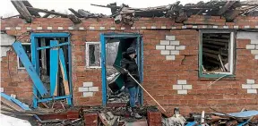  ?? GETTY IMAGES ?? A house destroyed by fighting in Boromyla, about 40km south of Sumy, Valeriya Horyayeva’s home city.