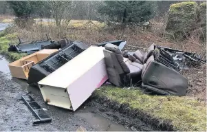  ??  ?? Illegal Rubbish has also been dumped in the national park in recent times. This case from last year a £200 fine was issued.