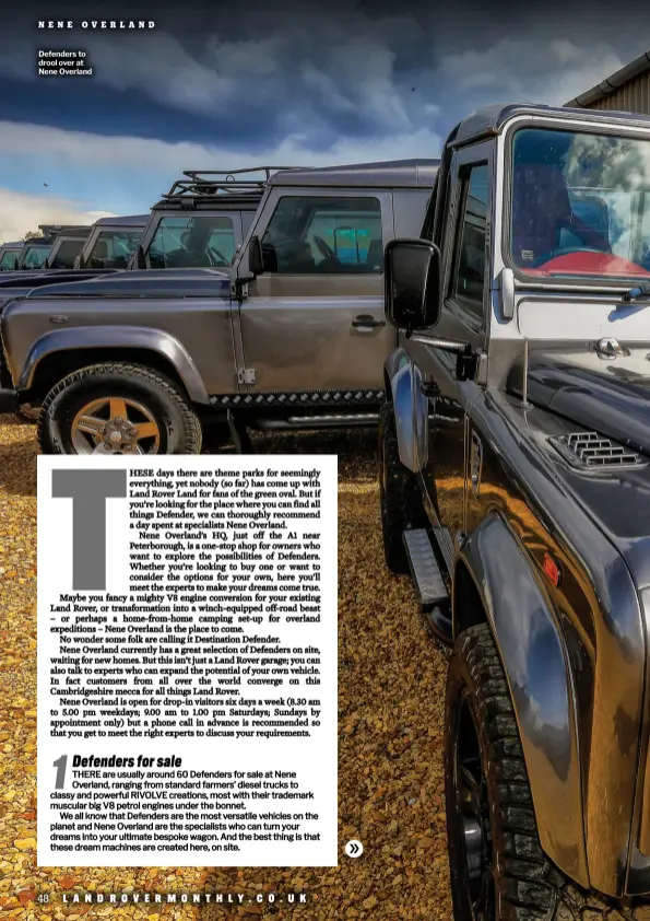  ??  ?? Defenders to drool over at Nene Overland