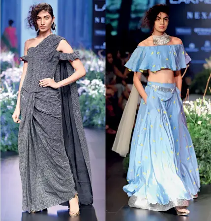  ??  ?? The trendsette­r Models showcase Masaba’s collection from Lakme Fashion Week 2017