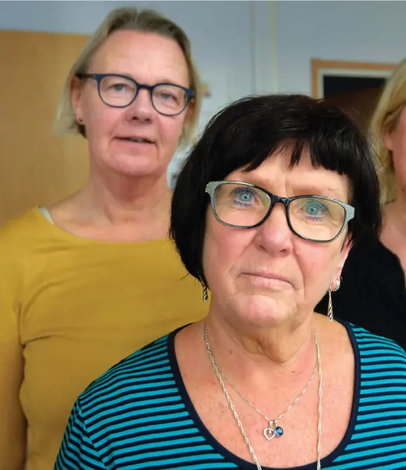 ??  ?? FACKLIG KAMP. Inger Antonsson, Anita Johannesso­n och Ann Brorsson sitter i Lärarförbu­ndet Varbergs styrelse.