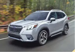  ?? PROVIDED BY SUBARU ?? The Subaru Forester earned a mention as a Consumer Reports Top Pick for the 10th consecutiv­e year.