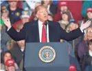  ?? USA TODAY NETWORK ?? President Donald Trump speaks during a rally Wednesday in Wisconsin.