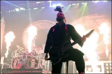  ?? ETHAN MILLER — GETTY IMAGES ?? Guitarist Zoltan Bathory of Five Finger Death Punch performs at Michelob ULTRA Arena on Dec. 17, 2022, in Las Vegas.