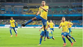  ?? MIKE HEWITT/ FIFA- GETTY IMAGES ?? Faro de gol. Brenner fez dois gols contra Honduras e ajudou a colocar o Brasil nas quartas